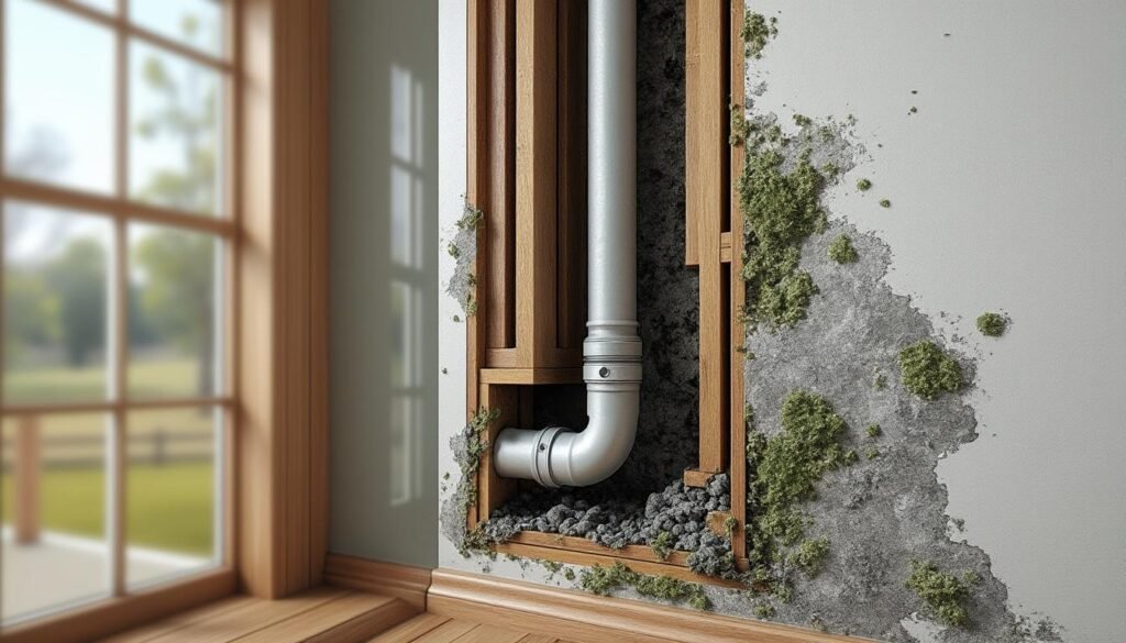 découvrez comment le passage des liaisons frigorifiques peut provoquer des infiltrations d'eau et entraîner des moisissures dans vos murs, ainsi que les solutions pour prévenir ces dommages.