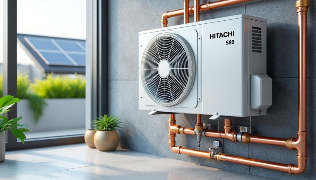 découvrez comment la pompe à chaleur hitachi yutaki s80 produit de l'eau à 80°c sans besoin d'appoint électrique, alliant efficacité et économie d'énergie pour votre chauffage.